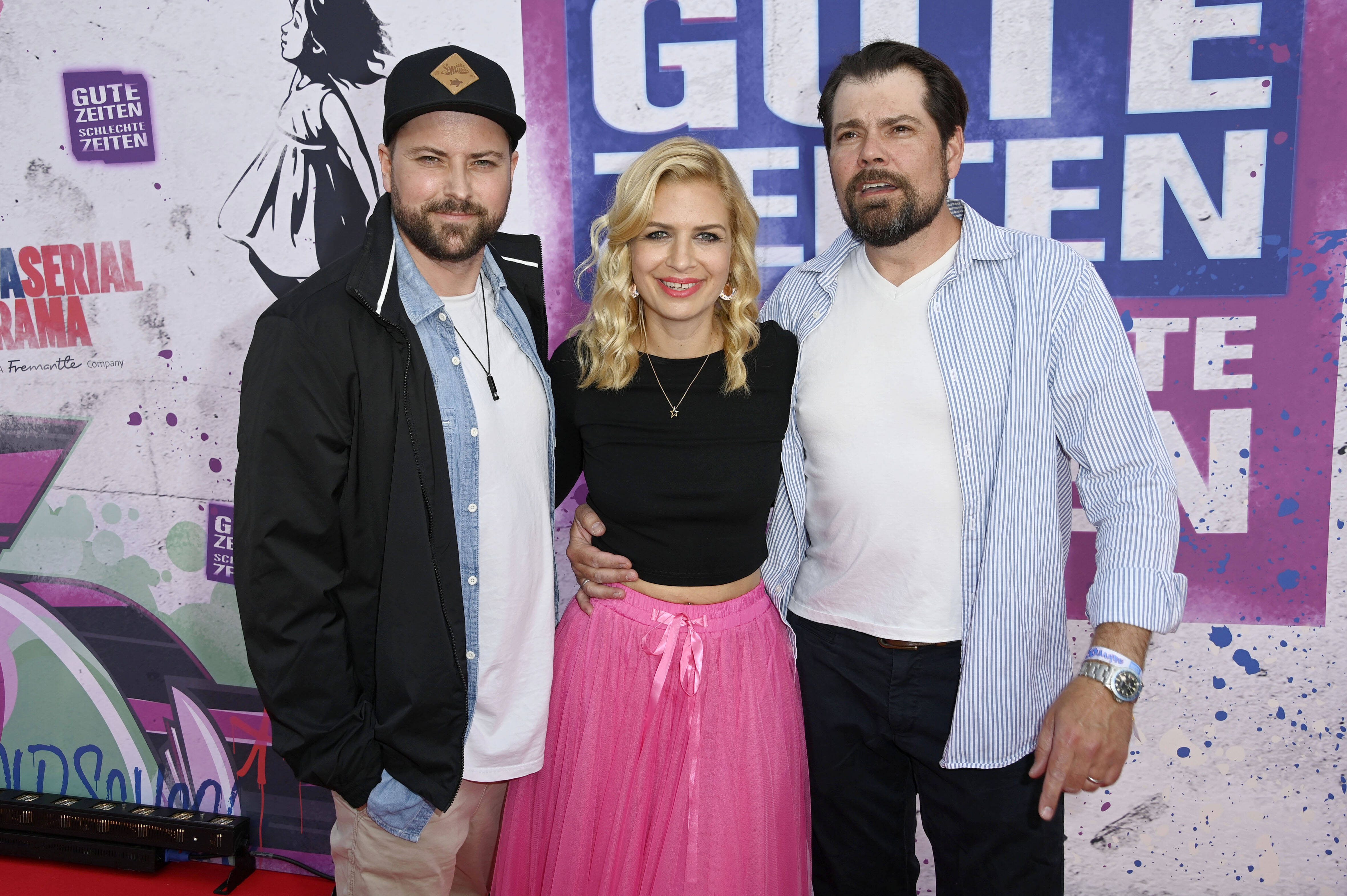 Felix von Jascheroff, Susan Sideropoulos und Daniel Fehlow bei der GZSZ-Party zum 30. Jubiläum