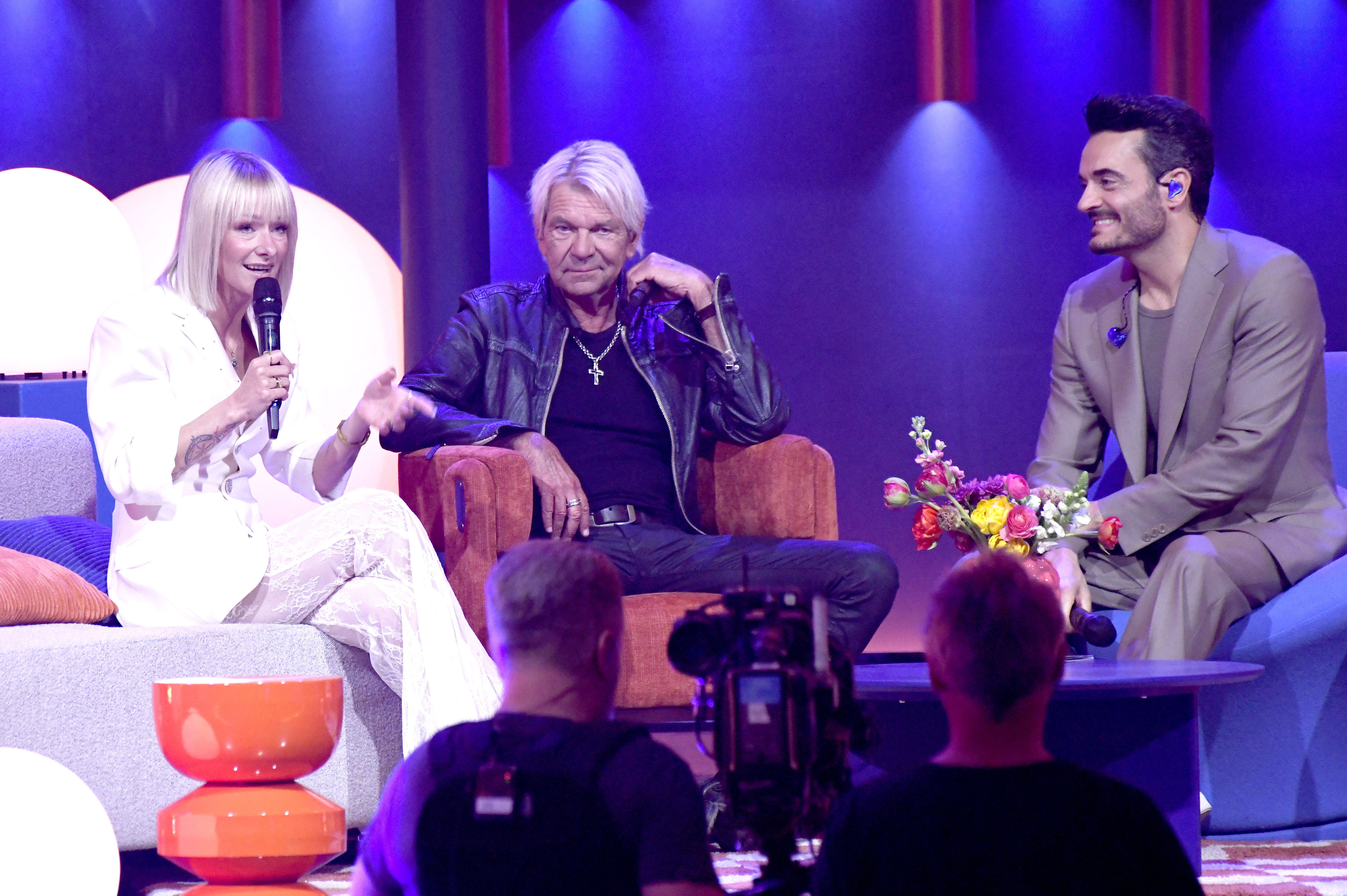 Christin Stark, Matthias Reim und Giovanni Zarrella bei TV-Aufzeichnung